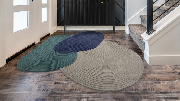 Tapis PEBBLE en laine | Tapis ovale graphique