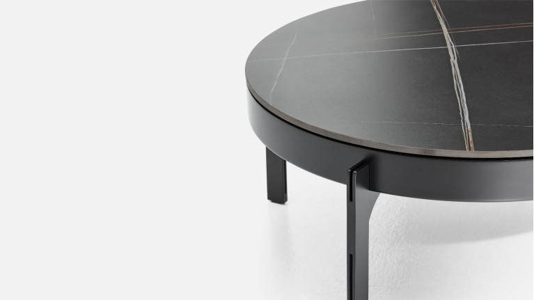 Table basse MUSEO fer peint et céramique pivotante