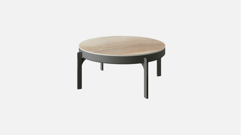 Table basse MUSEO fer peint et céramique pivotante