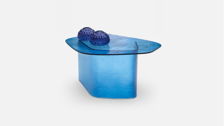 Table basse ISOLA en verre fusion | Table basse sculpturale