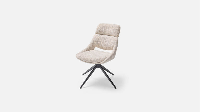 Chaise pivotante 360° CHAPI tissu bouclé – Piétement acier