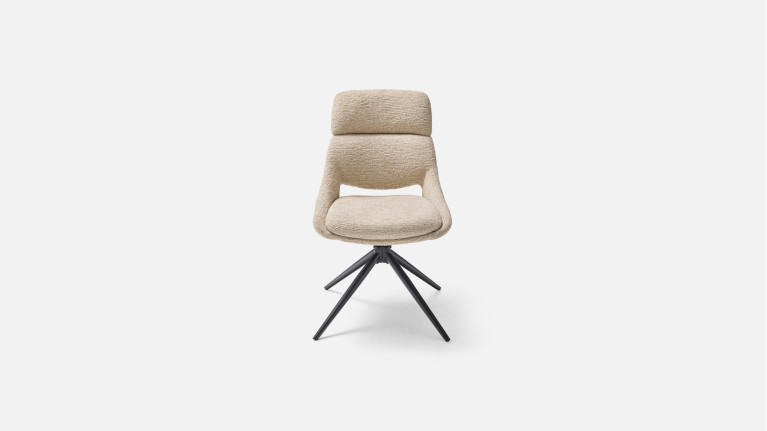 Chaise pivotante 360° CHAPI tissu bouclé – Piétement acier