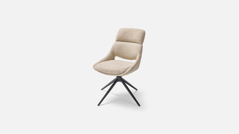 Chaise pivotante 360° CHAPI tissu bouclé – Piétement acier