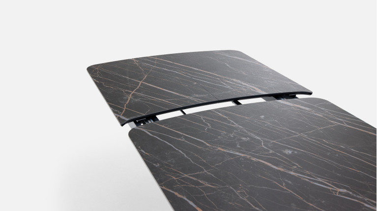 Table extensible ONTARIO, plateau céramique et piètement étoile