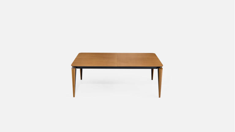 Table extensible COSMOS noyer | Allonge centrale et piètement frêne