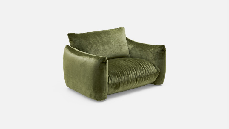 Fauteuil VELVETTE, fauteuil aux formes généreuses