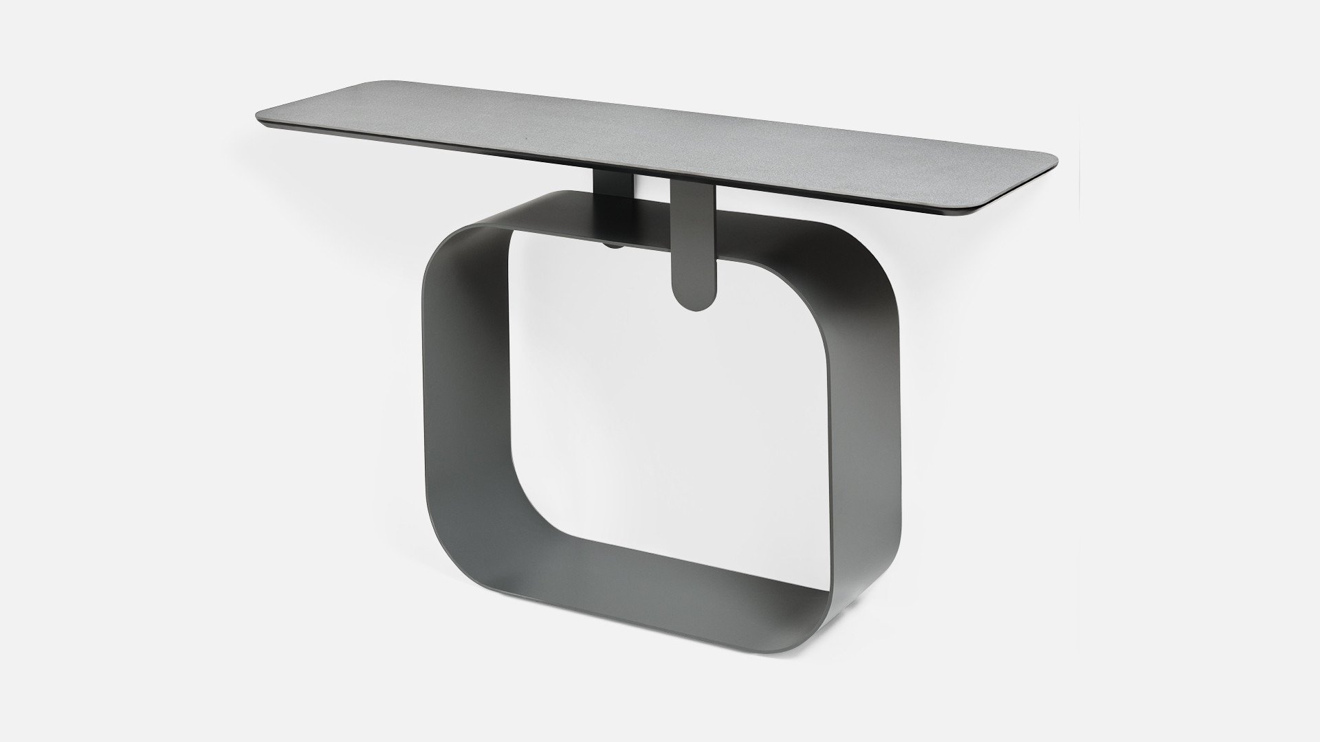 Console QUADRA structure métal et plateau céramique graphite