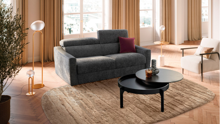 Canapé convertible STRIKE – Tissu, 4 tailles, confort quotidien