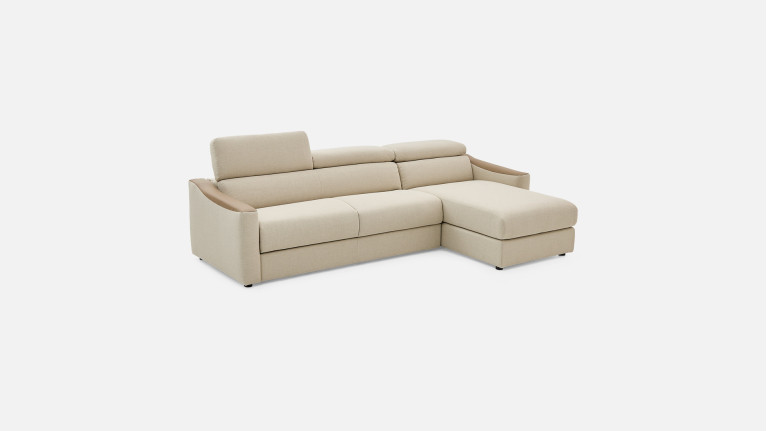 Canapé d'angle convertible STRIKE tissu – Chaise longue et matelas HR