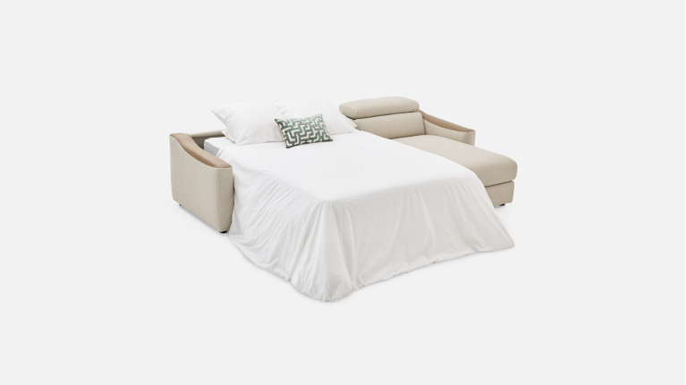 Canapé d'angle convertible STRIKE tissu – Chaise longue et matelas HR