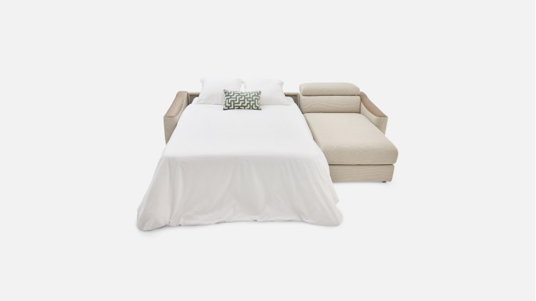 Canapé d'angle convertible STRIKE tissu – Chaise longue et matelas HR