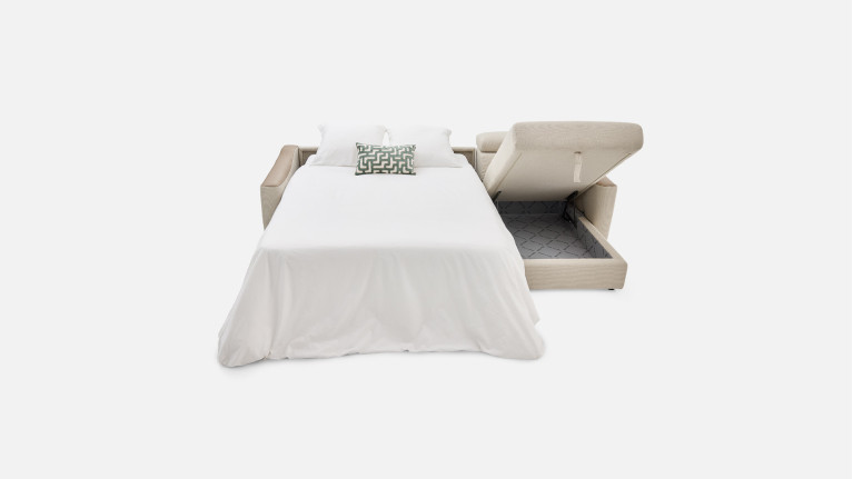 Canapé d'angle convertible STRIKE tissu – Chaise longue et matelas HR