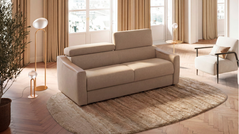Canapé convertible STRIKE – Tissu, 4 tailles, confort quotidien