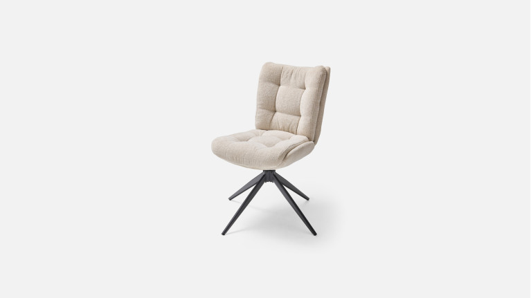 Chaise MOLTON pivotante en tissu bouclé – Confort & Design