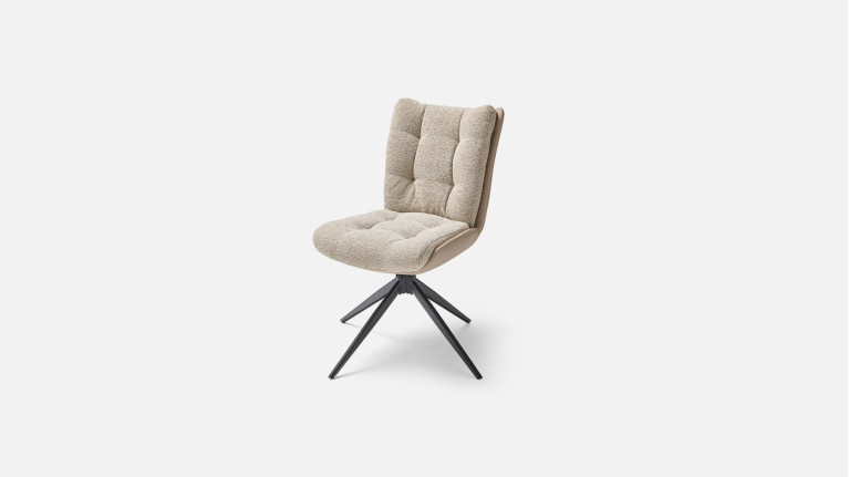 Chaise MOLTON pivotante en tissu bouclé – Confort & Design