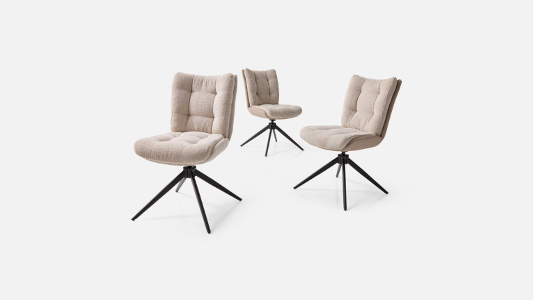Chaise MOLTON pivotante en tissu bouclé – Confort & Design