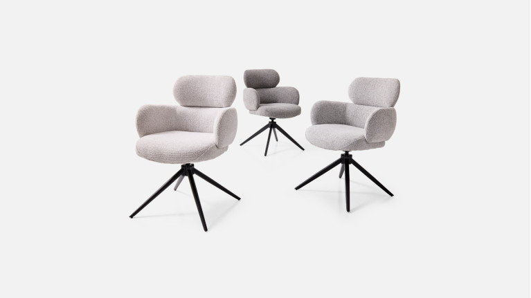 Fauteuil pivotant CALIN – Confort supérieur, 360° retour automatique