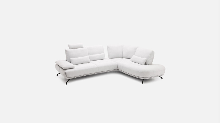 Canapé d'angle méridienne PACHA – Accoudoir réglable, +150 tissus