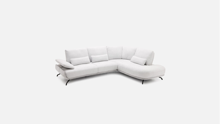 Canapé d'angle méridienne PACHA – Accoudoir réglable, +150 tissus