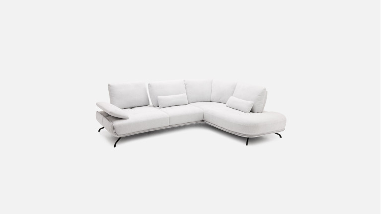 Canapé d'angle méridienne PACHA – Accoudoir réglable, +150 tissus
