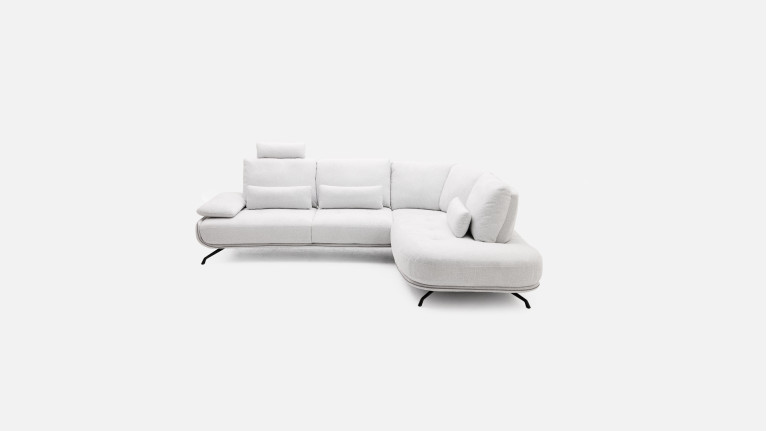 Canapé d'angle méridienne PACHA – Accoudoir réglable, +150 tissus