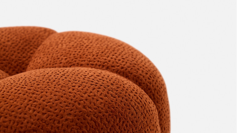 Pouf rond GLORIA, en tissu bouclette