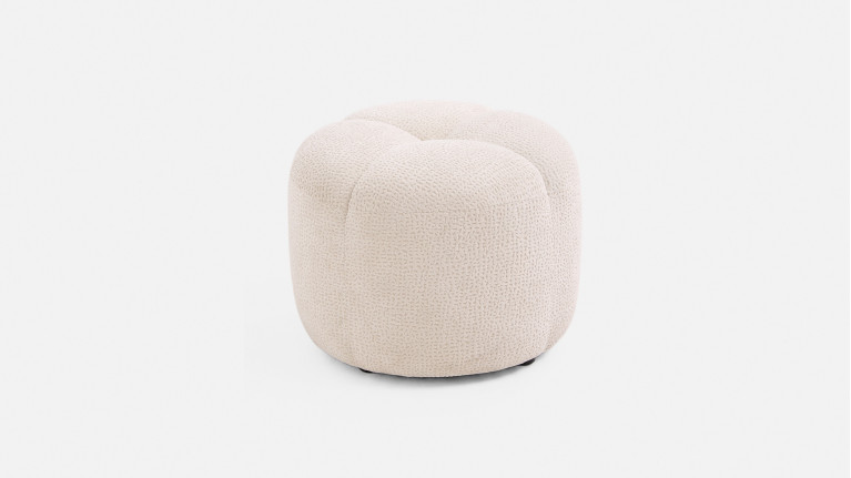 Pouf rond GLORIA, en tissu bouclette