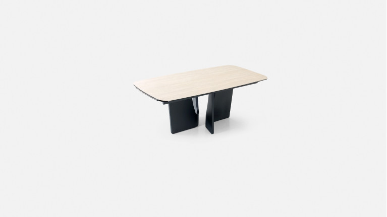 Table de repas extensible LYRA – Plateau céramique & Piétement Fer