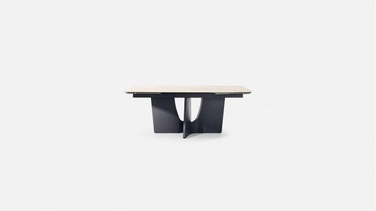Table de repas extensible LYRA – Plateau céramique & Piétement Fer