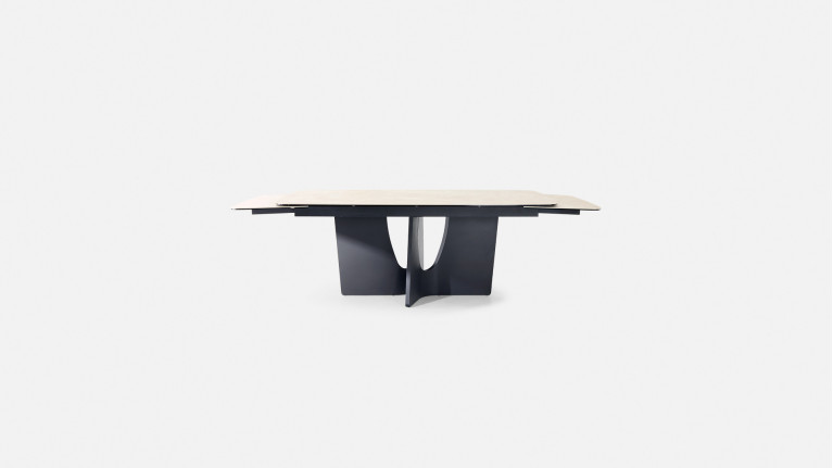 Table de repas extensible LYRA – Plateau céramique & Piétement Fer