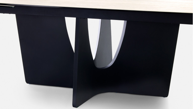 Table de repas extensible LYRA – Plateau céramique & Piétement Fer