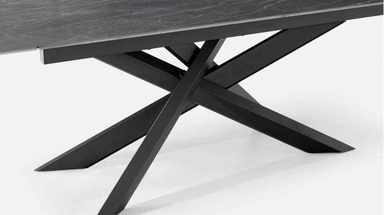 Table de repas extensible MIA Plateau céramique & Piétement Étoile Fer