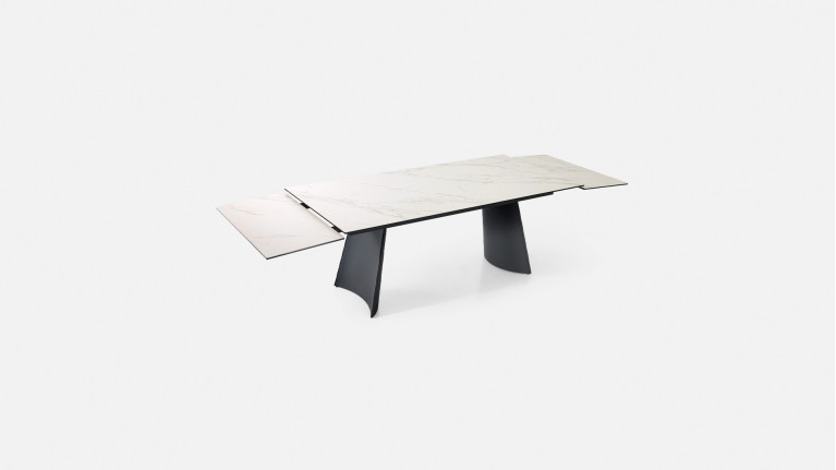 Table de repas extensible NEMO – Plateau céramique tonneau & Piétement