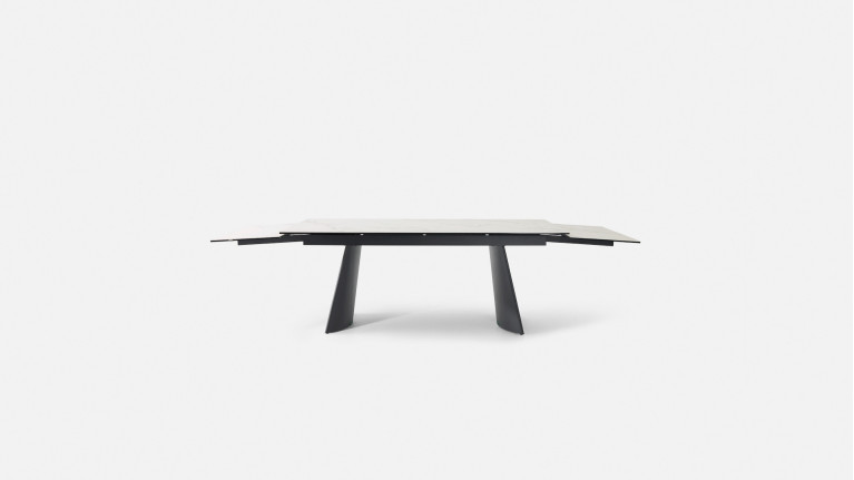 Table de repas extensible NEMO – Plateau céramique tonneau & Piétement