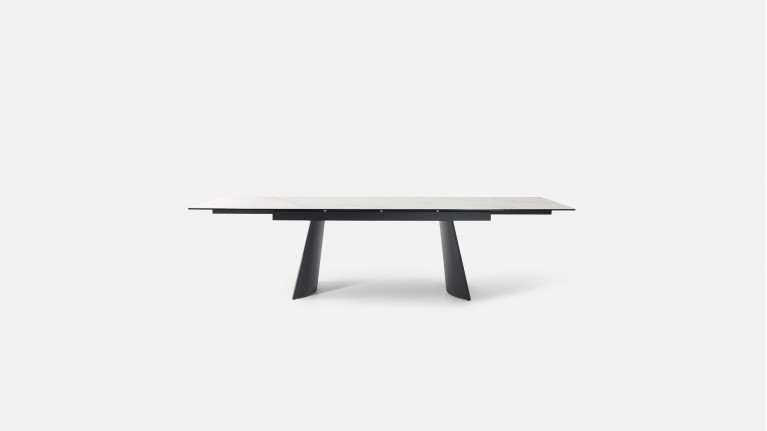 Table de repas extensible NEMO – Plateau céramique tonneau & Piétement