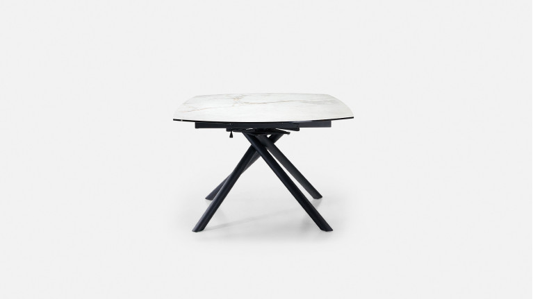 Table extensible STAR, plateau rond céramique, piétement fer