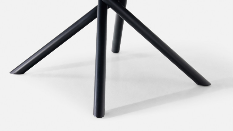 Table extensible STAR, plateau rond céramique, piétement fer