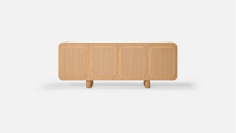 Buffet MINERA bois et placage eucalyptus 4 portes