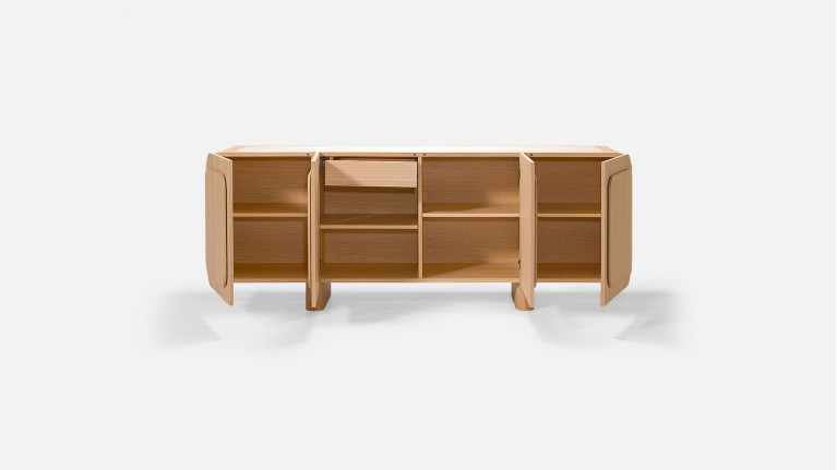 Buffet MINERA bois et placage eucalyptus 4 portes