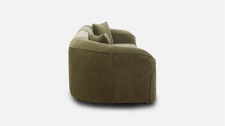 Canapé 3 places MOON – Esprit couture en tissu, passepoil au choix