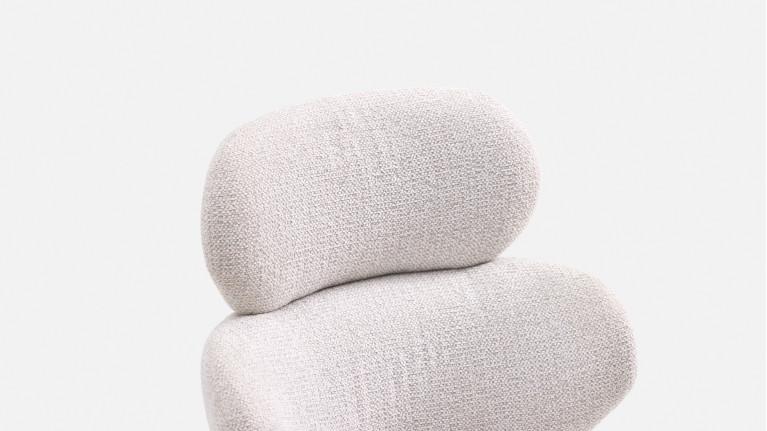 Chaise de salle à manger CALINE, pivotant, tissu bouclette