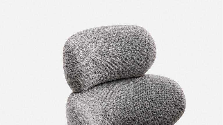 Chaise de salle à manger CALINE, pivotant, tissu bouclette