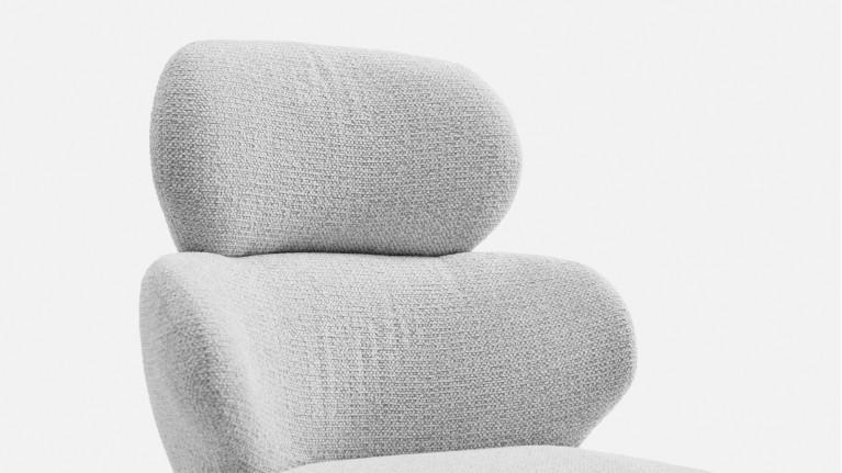 Chaise de salle à manger CALINE, pivotant, tissu bouclette