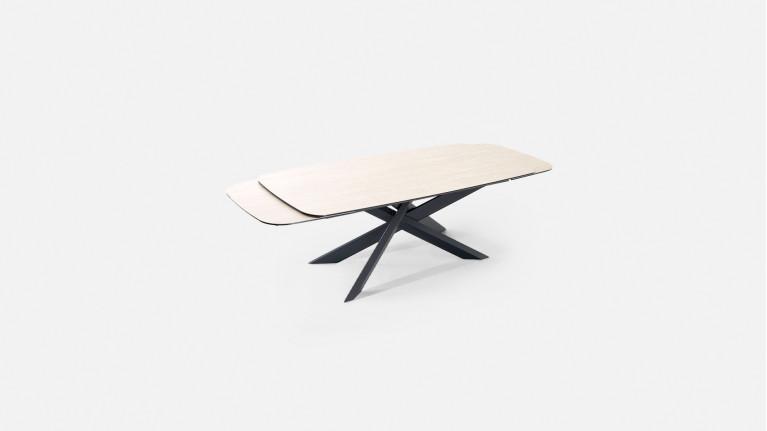 Table de repas extensible MIA Plateau céramique & Piétement Étoile Fer
