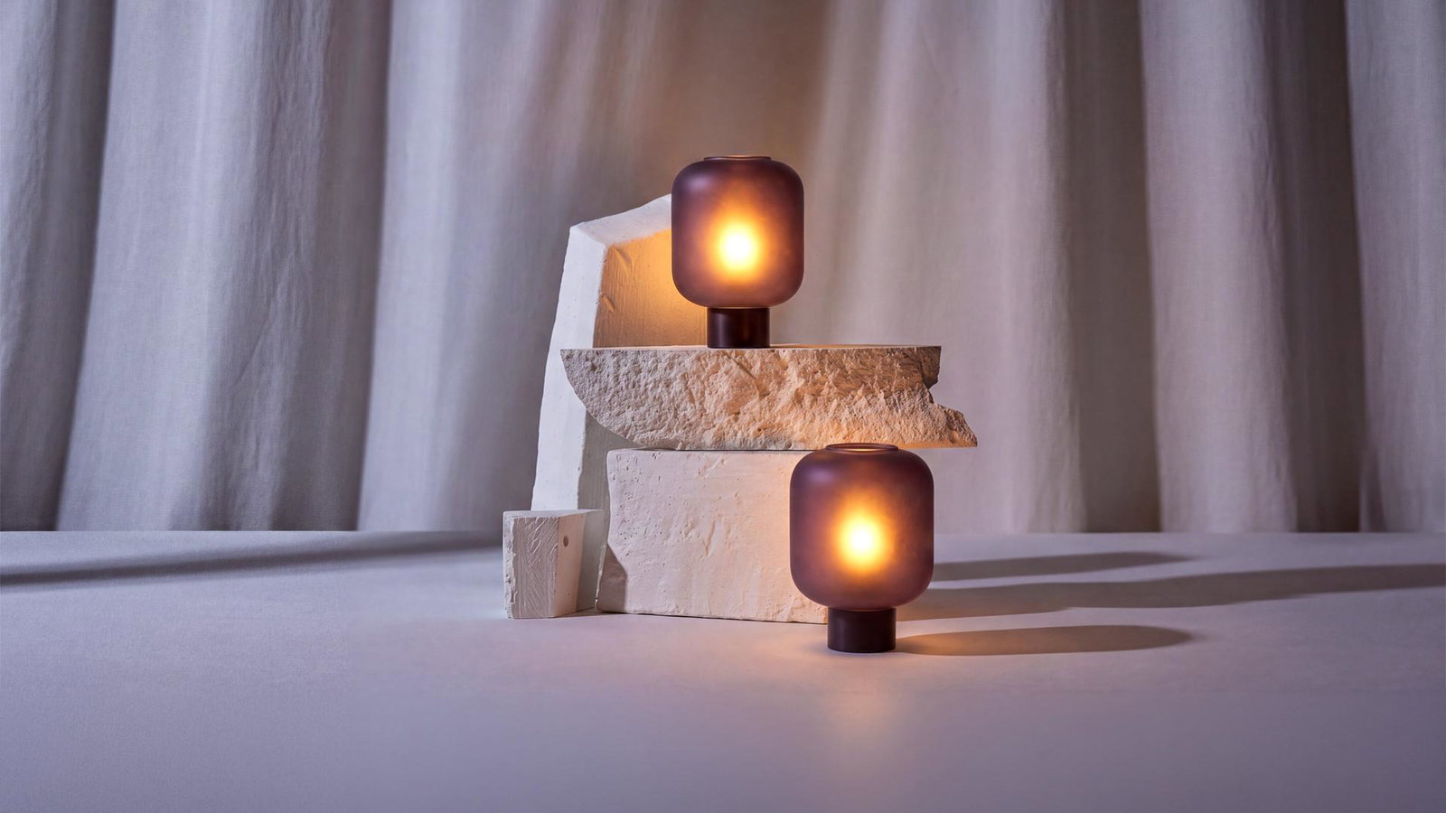 Lampe design en verre fumée de haute qualité, Eloïse