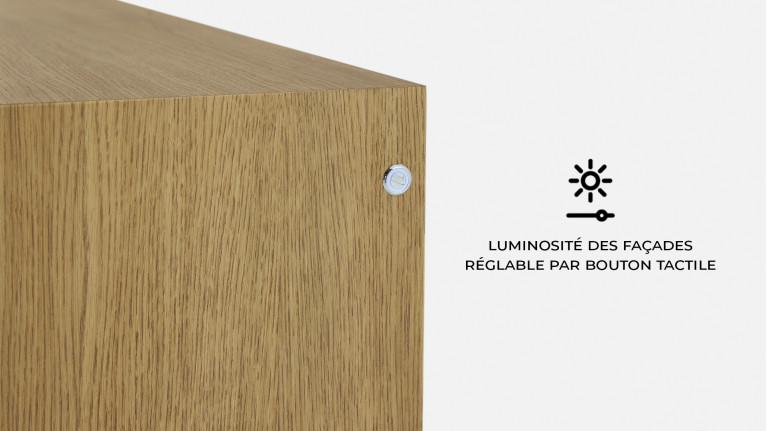 Meuble TV avec cheminée à vapeur ECLIPSE, placage chêne