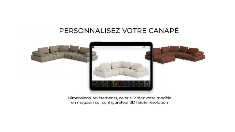 Canapé d'angle ZÉPHYR, panoramique modulable, fabrication italienne